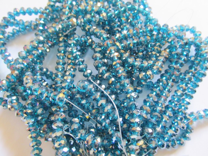 (image for) Turquoise crystal rondelle #1449